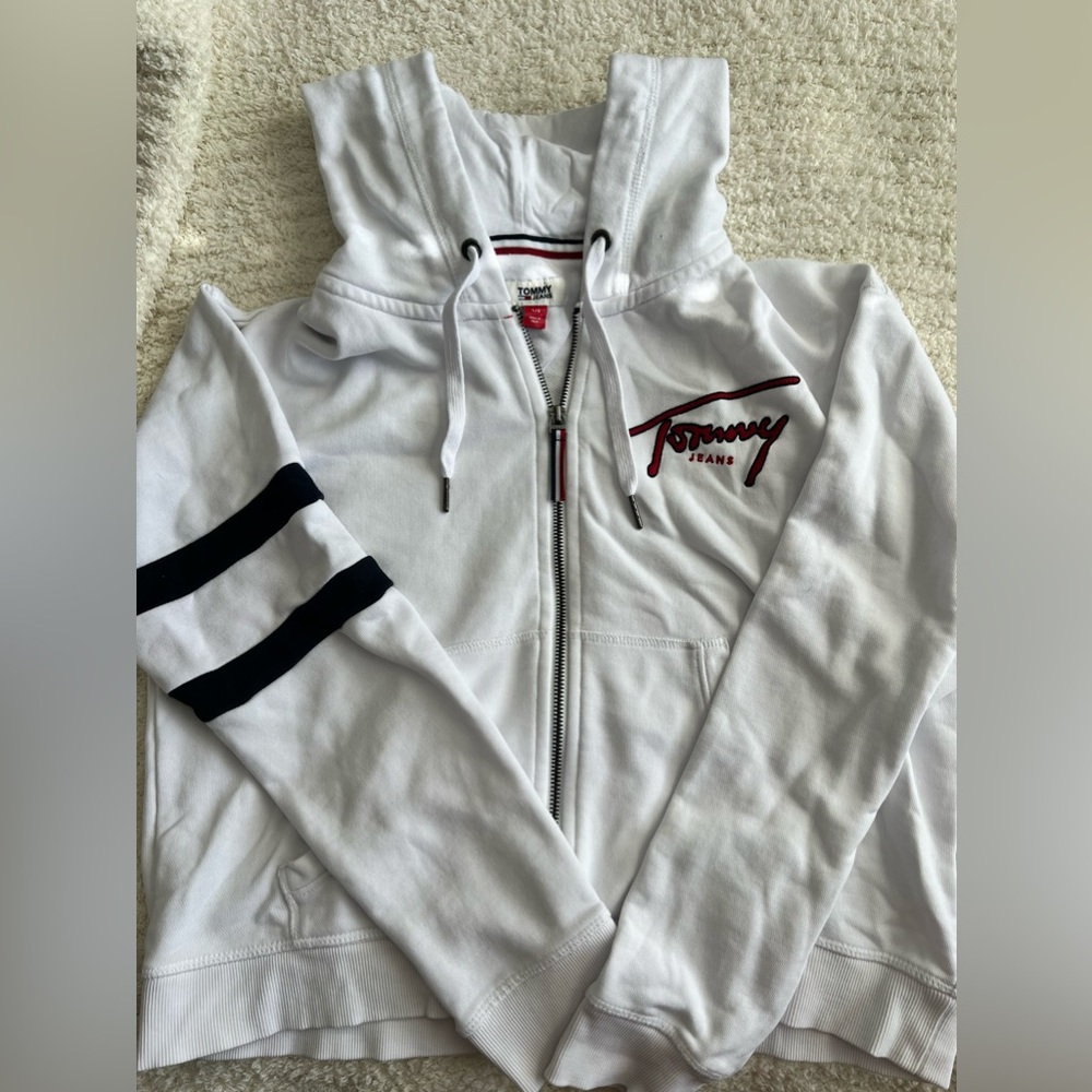 White Tommy Jean Zipup Size L